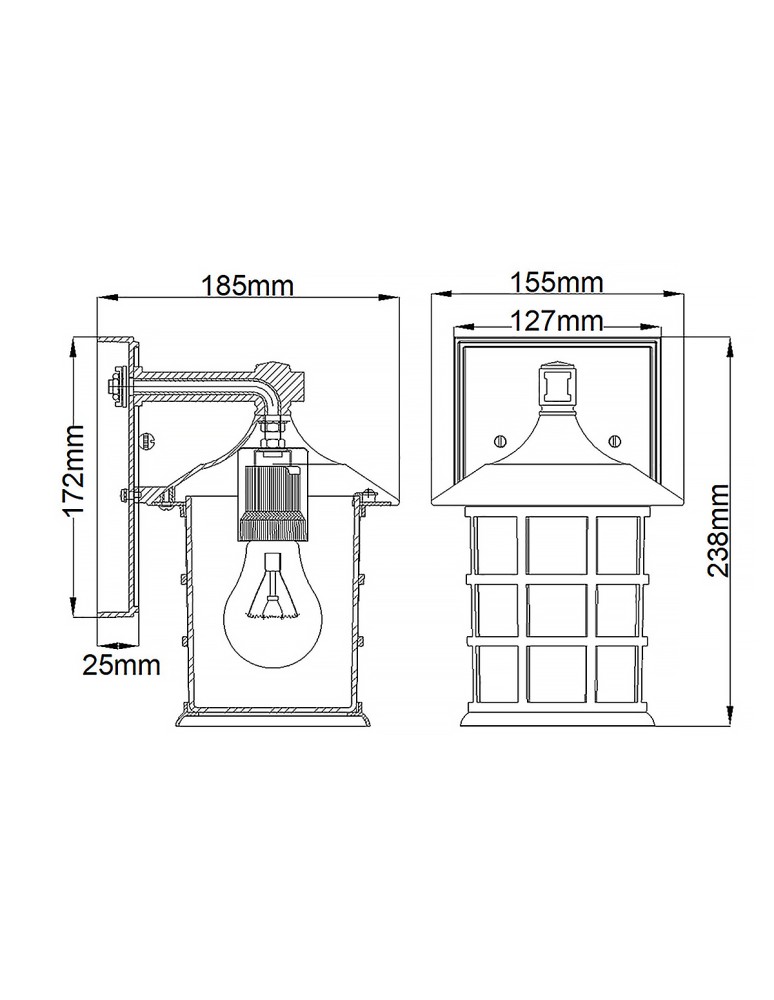 Outdoor wall lamps - Elstead Lighting Freeport small wall lantern - 1 light source - Textured white IP44 HK-FREEPORT2-S-TWH - product kolory-swiatla.pl 5