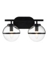 Elstead Lighting Hollis wall lamp - 2 light sources - Black IP44 HK-HOLLIS2-C-BK-BATH