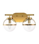 Elstead Lighting Kinkiet Hollis - 2 źródła światła - Stary mosiądz IP44 HK-HOLLIS2-C-HB-BATH