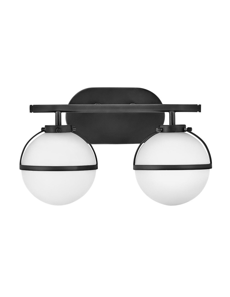 Bathroom wall lamps - Elstead Lighting Hollis wall lamp - 2 light sources - Black IP44 HK-HOLLIS2-O-BK-BATH - product kolory-swiatla.pl 1