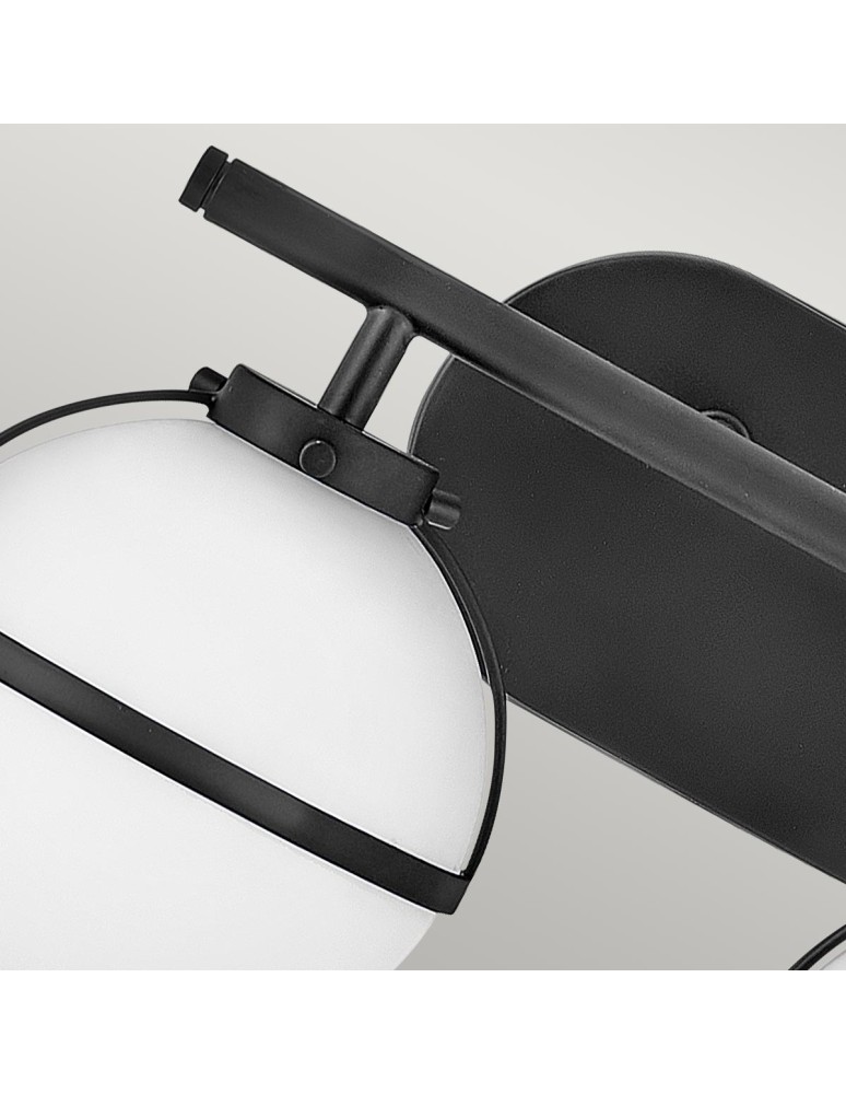 Bathroom wall lamps - Elstead Lighting Hollis wall lamp - 2 light sources - Black IP44 HK-HOLLIS2-O-BK-BATH - product kolory-swiatla.pl 2