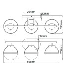 Elstead Lighting Kinkiet Hollis - 3 źródła światła - Czarny IP44 HK-HOLLIS3-C-BK-BATH