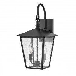 Elstead Lighting Średnia latarnia naścienna Huntersfield - 2 źródła światła IP44 HK-HUNTERSFIELD2-M-BK