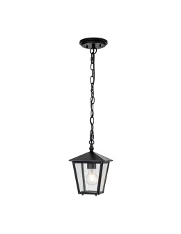 Elstead Lighting Huntersfield small pendant lantern - 1 light source IP44 HK-HUNTERSFIELD8-S-BK
