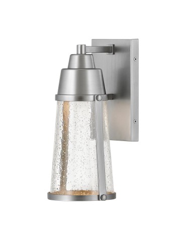 Elstead Lighting LED Miles wall lantern - Satin Nickel IP44 HK-MILES-SI