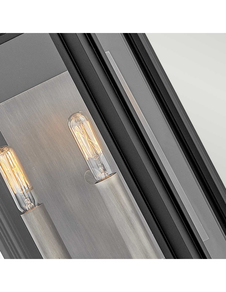 Elstead Lighting Średnia latarnia naścienna Sag Harbor - 2 źródła światła - Czarna IP44 HK-SAG-HARBOR-M-BK