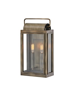 Elstead Lighting Średnia latarnia naścienna Sag Harbor - 2 źródła światła - Oksydowany brąz IP44 HK-SAG-HARBOR-M-BU