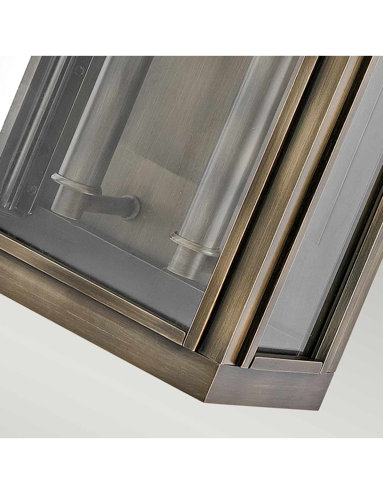 Elstead Lighting Średnia latarnia naścienna Sag Harbor - 2 źródła światła - Oksydowany brąz IP44 HK-SAG-HARBOR-M-BU