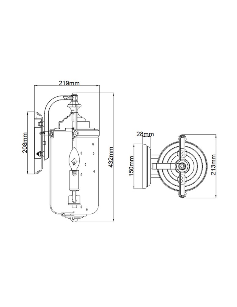 Outdoor wall lamps - Elstead Lighting Willoughby medium wall lantern - 2 light sources IP44 HK-WILLOUGHBY-M-OZ - product kolory-swiatla.pl 6