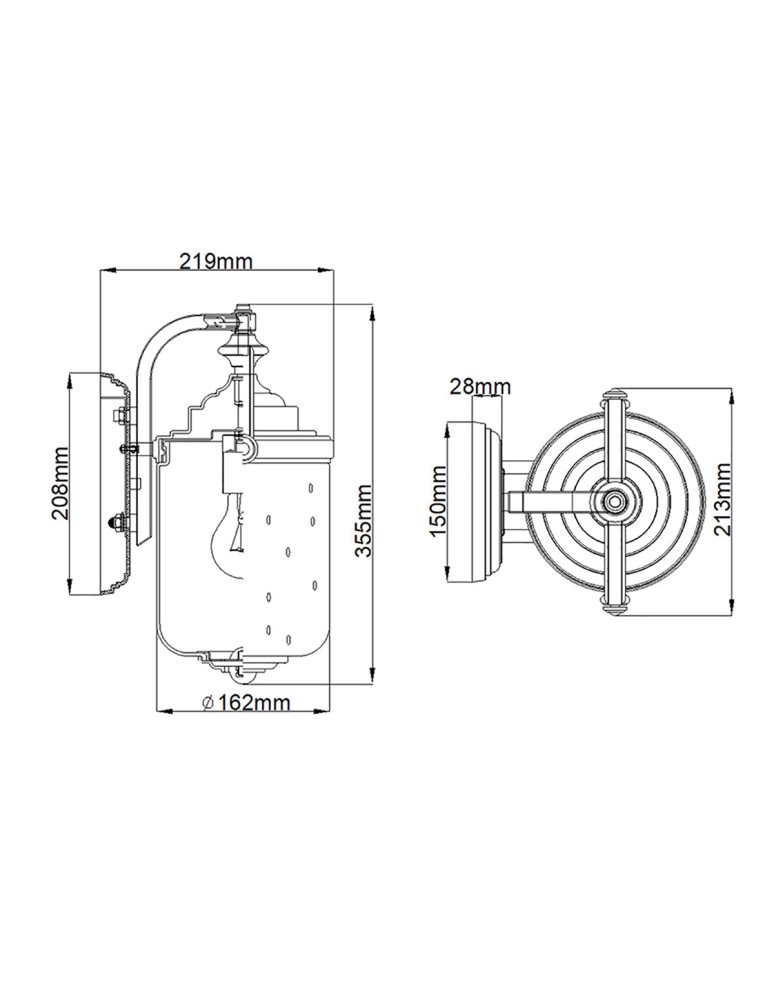 Outdoor wall lamps - Elstead Lighting Small wall lantern Willoughby - 1 light source IP44 HK-WILLOUGHBY-S-OZ - product kolory-swiatla.pl 5