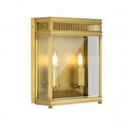 Elstead Lighting Średnia latarnia naścienna Holborn - 2 źródła światła - Szczotkowany mosiądz IP44 HL7-M-BB