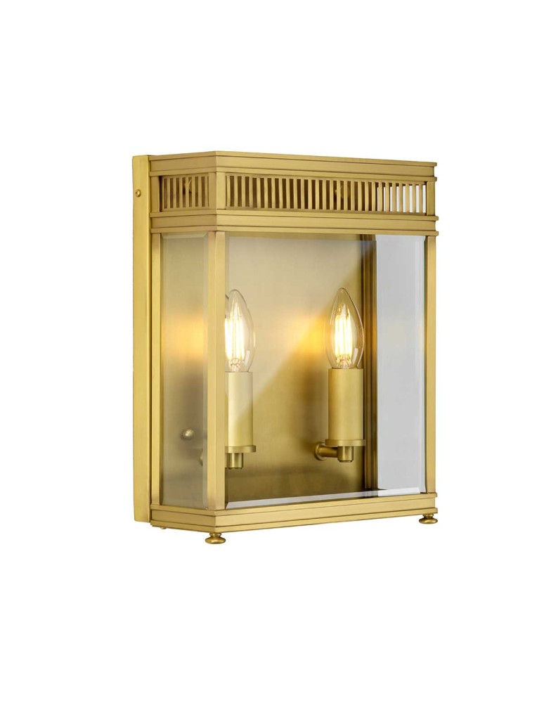 Outdoor wall lamps - Elstead Lighting Holborn medium wall lantern - 2 light sources - Brushed brass IP44 HL7-M-BB - product kolory-swiatla.pl 1
