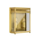 Elstead Lighting Średnia latarnia naścienna Holborn - 2 źródła światła - Szczotkowany mosiądz IP44 HL7-M-BB