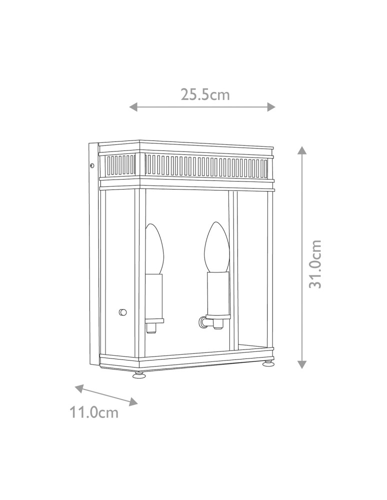 Elstead Lighting Średnia latarnia naścienna Holborn - 2 źródła światła - Szczotkowany mosiądz IP44 HL7-M-BB