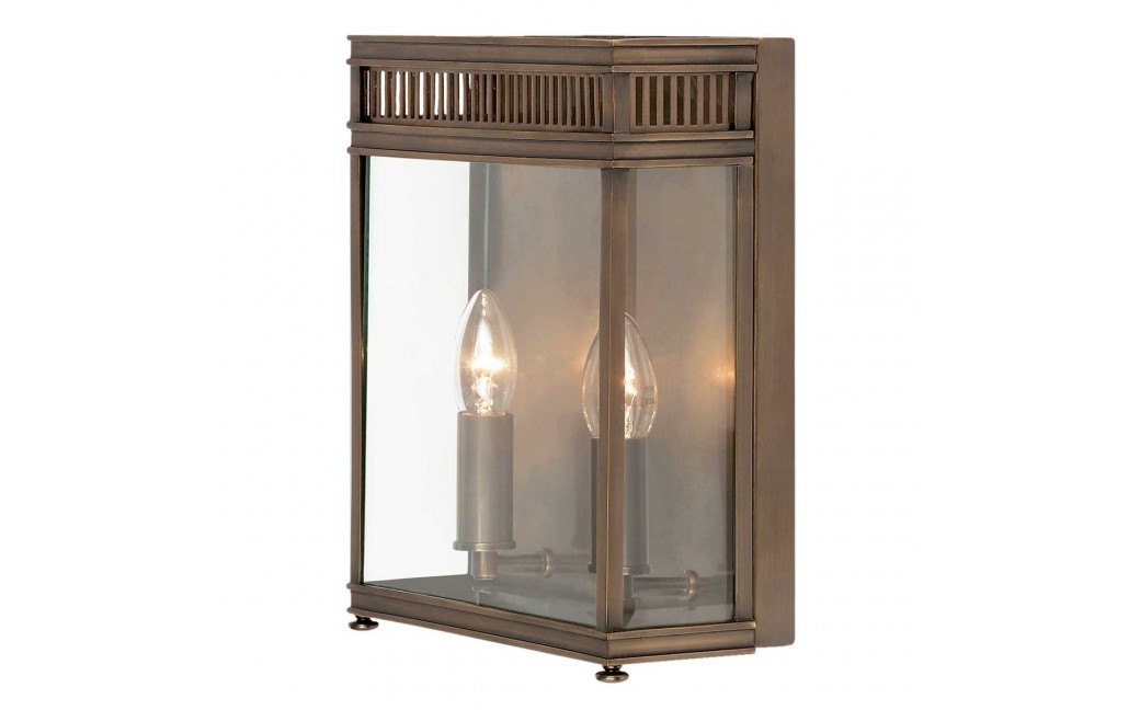 Elstead Lighting Średnia latarnia naścienna Holborn - 2 źródła światła - Ciemnobrązowa IP44 HL7-M-DB