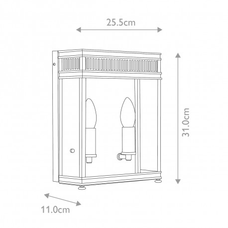 Elstead Lighting Średnia latarnia naścienna Holborn - 2 źródła światła - Ciemnobrązowa IP44 HL7-M-DB