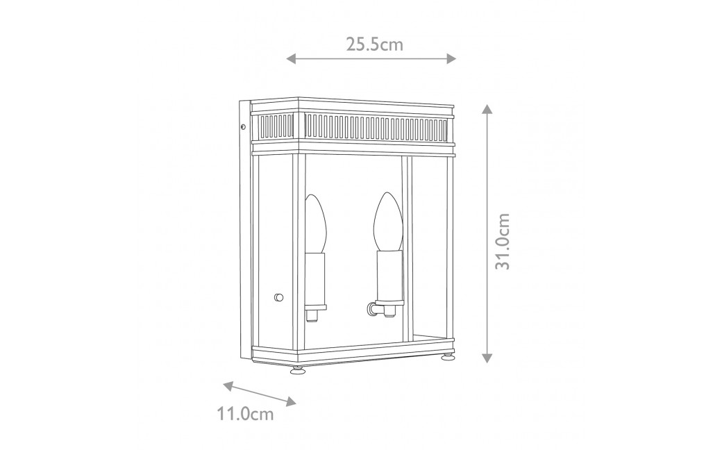 Elstead Lighting Średnia latarnia naścienna Holborn - 2 źródła światła - Ciemnobrązowa IP44 HL7-M-DB