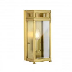 Elstead Lighting Mała latarnia naścienna Holborn - 1 źródło światła - Szczotkowany mosiądz IP44 HL7-S-BB