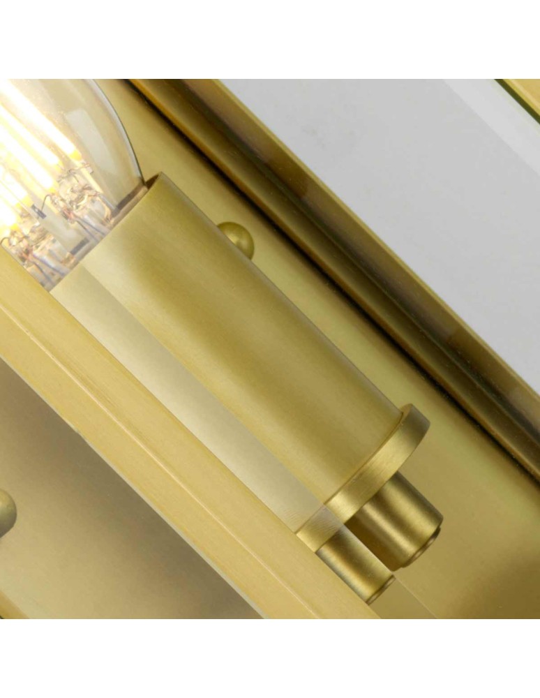 Elstead Lighting Mała latarnia naścienna Holborn - 1 źródło światła - Szczotkowany mosiądz IP44 HL7-S-BB