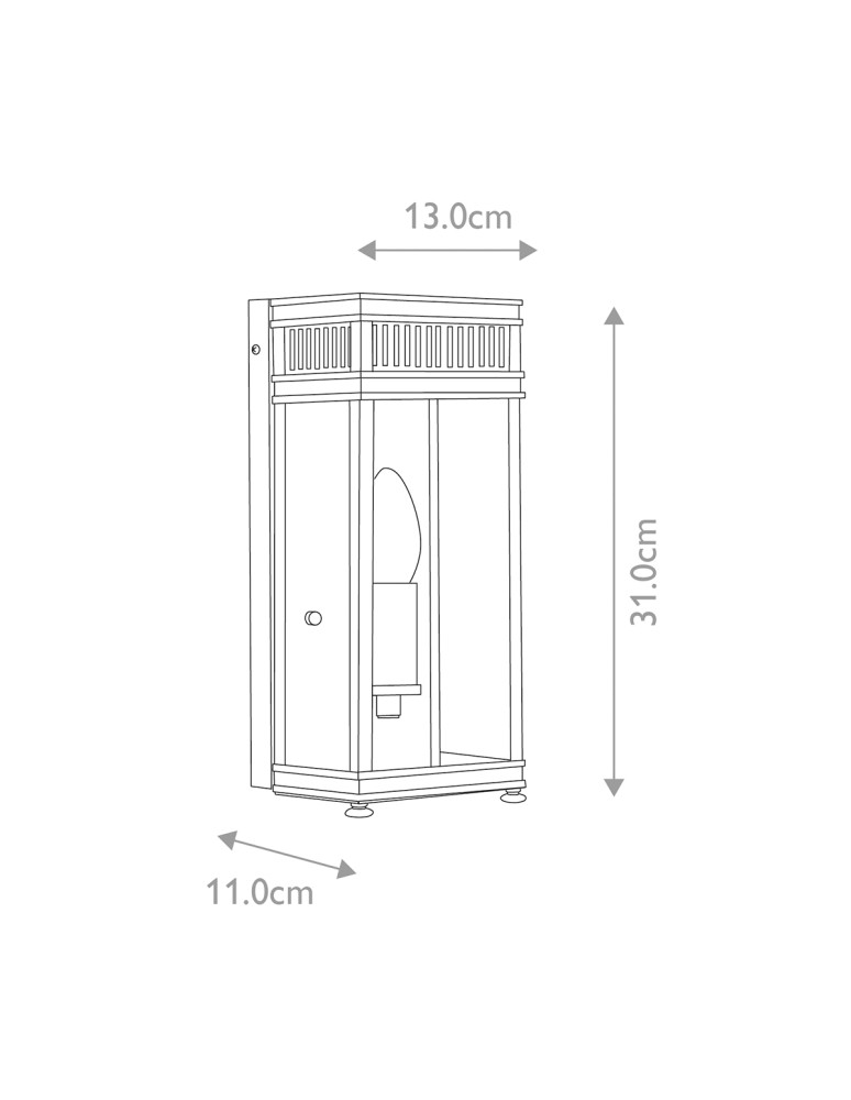 Elstead Lighting Mała latarnia naścienna Holborn - 1 źródło światła - Ciemnobrązowa IP44 HL7-S-DB