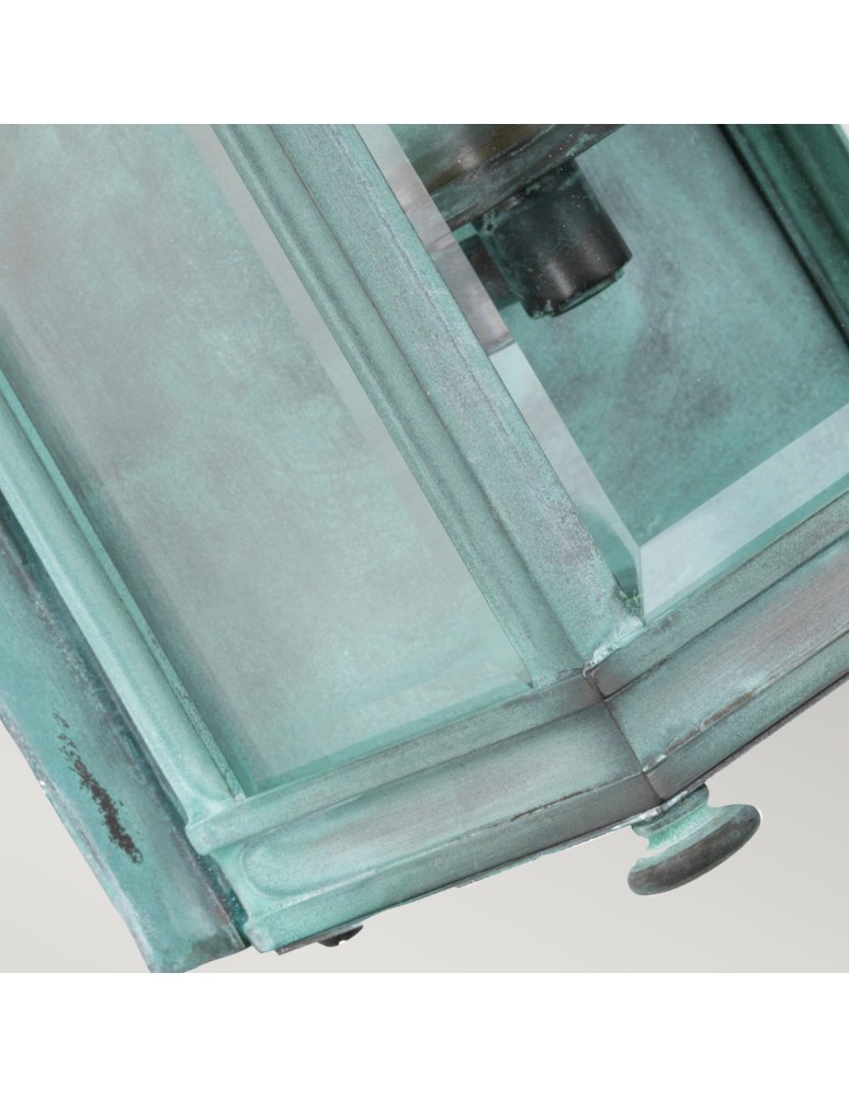 Elstead Lighting Mała latarnia naścienna Holborn - 1 źródło światła - Grynszpan IP44 HL7-S-VDG