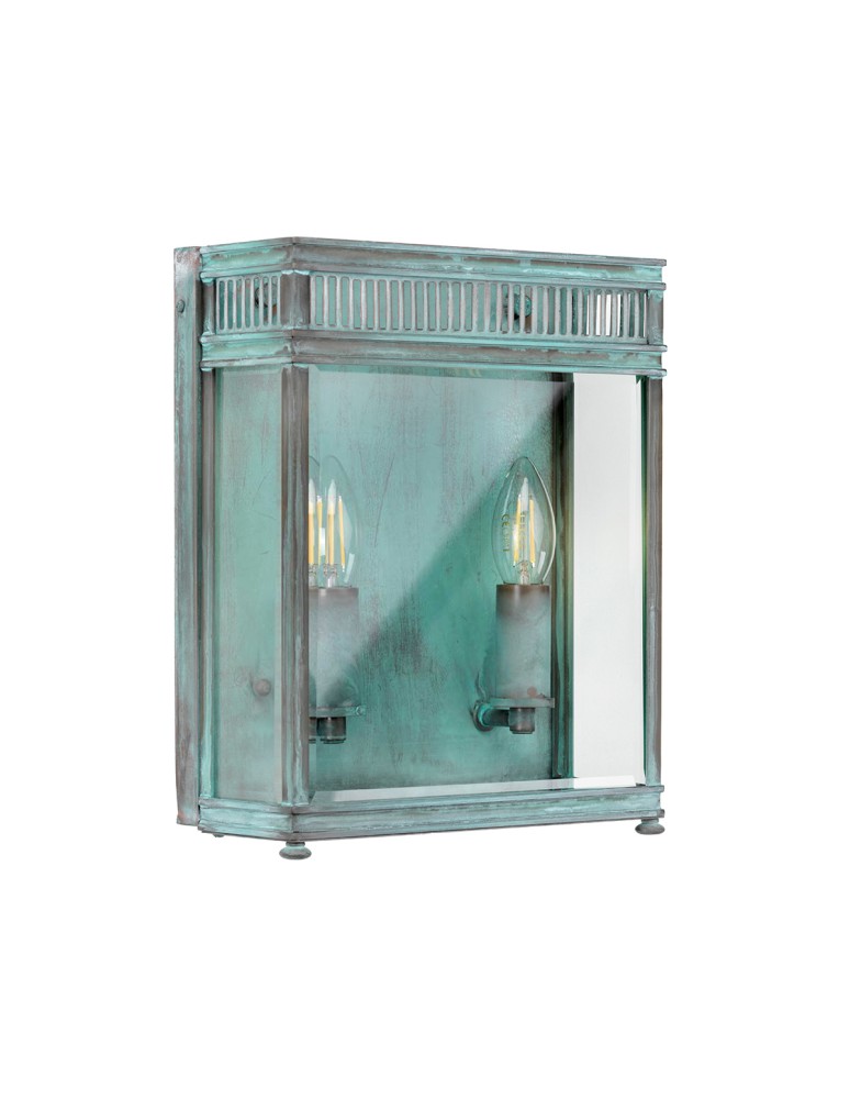 Elstead Lighting Mała latarnia naścienna Holborn - 1 źródło światła - Grynszpan IP44 HL7-S-VDG