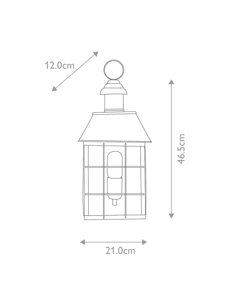 Elstead Lighting Latarnia naścienna Hyde Park - 1 źródło światła IP44 HYDE-PARK-BR