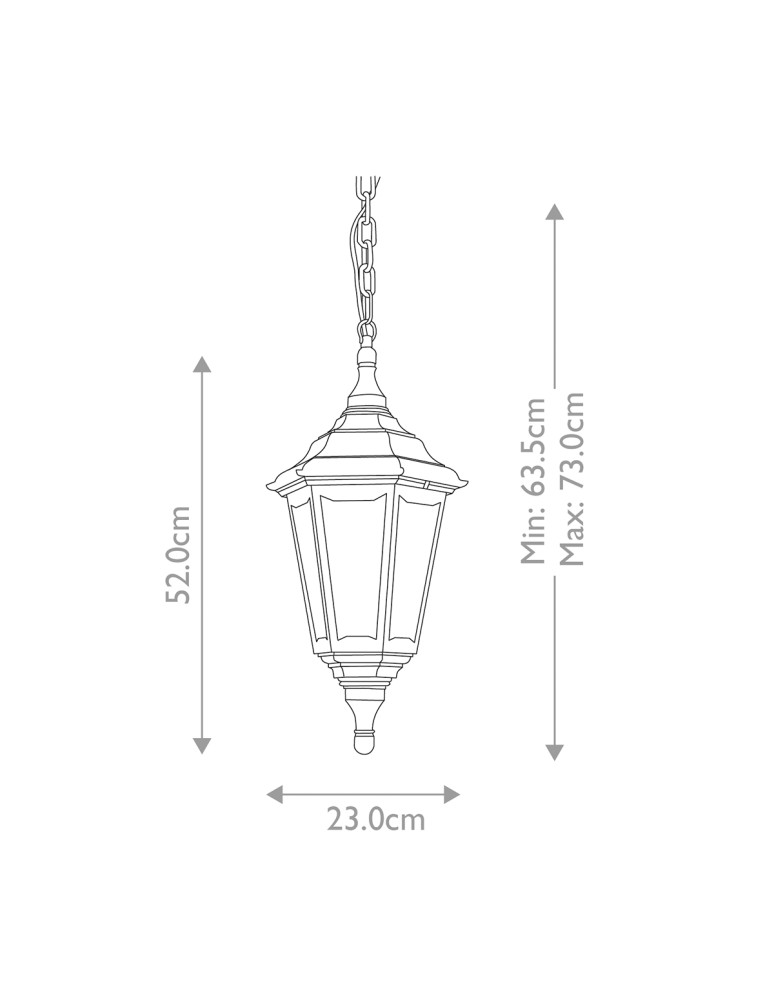 Elstead Lighting Latarnia wisząca Kinsale - 1 źródło światła IP44 KINSALE-CHAIN