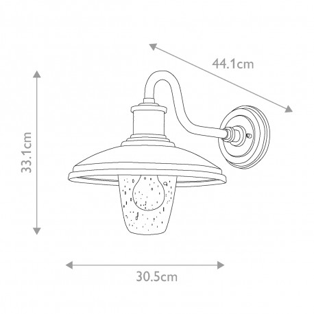 Elstead Lighting Średnia latarnia naścienna Allenbury - 1 źródło światła IP44 KL-ALLENBURY2-M-BKT