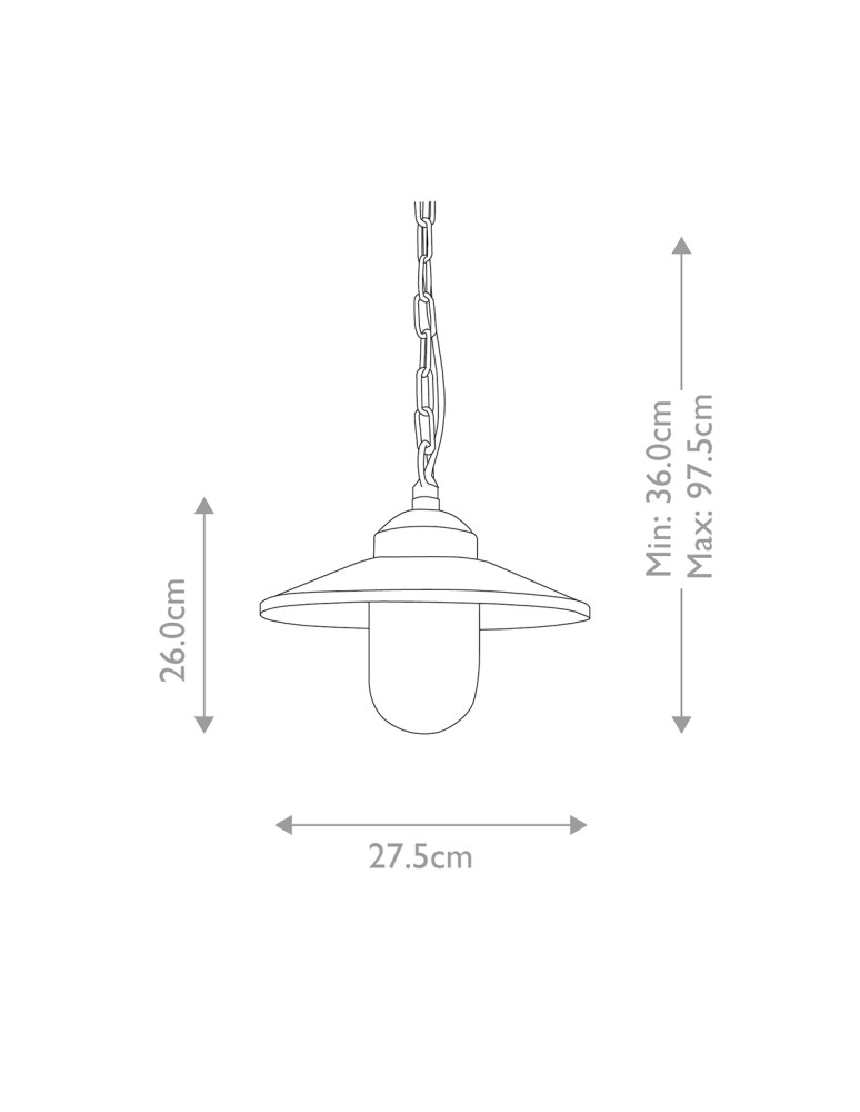 Elstead Lighting Klampenborg pendant lantern - 1 light source - Silver IP44 KLAMPENBORG8.