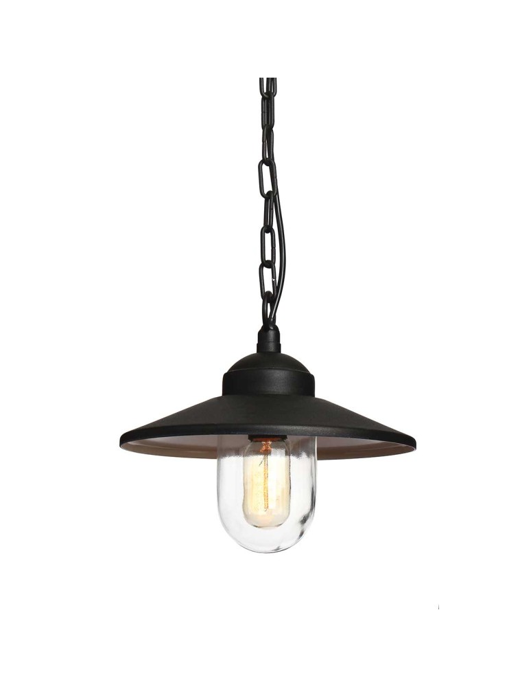 Outdoor pendant lamps - Elstead Lighting Klampenborg pendant lantern - 1 light source - Black IP44 KLAMPENBORG8-BK - product kolory-swiatla.pl 1