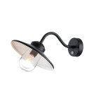 Elstead Lighting Latarnia naścienna z czujnikiem PIR Klampenborg - 1 źródło światła - Czarna IP44 KLAMPENBORG-PIR-BK