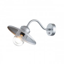 Elstead Lighting Latarnia naścienna z czujnikiem PIR Klampenborg - 1 źródło światła - Srebrna IP44 KLAMPENBORG-PIR-SIL