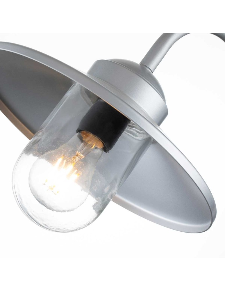 Elstead Lighting Latarnia naścienna z czujnikiem PIR Klampenborg - 1 źródło światła - Srebrna IP44 KLAMPENBORG-PIR-SIL