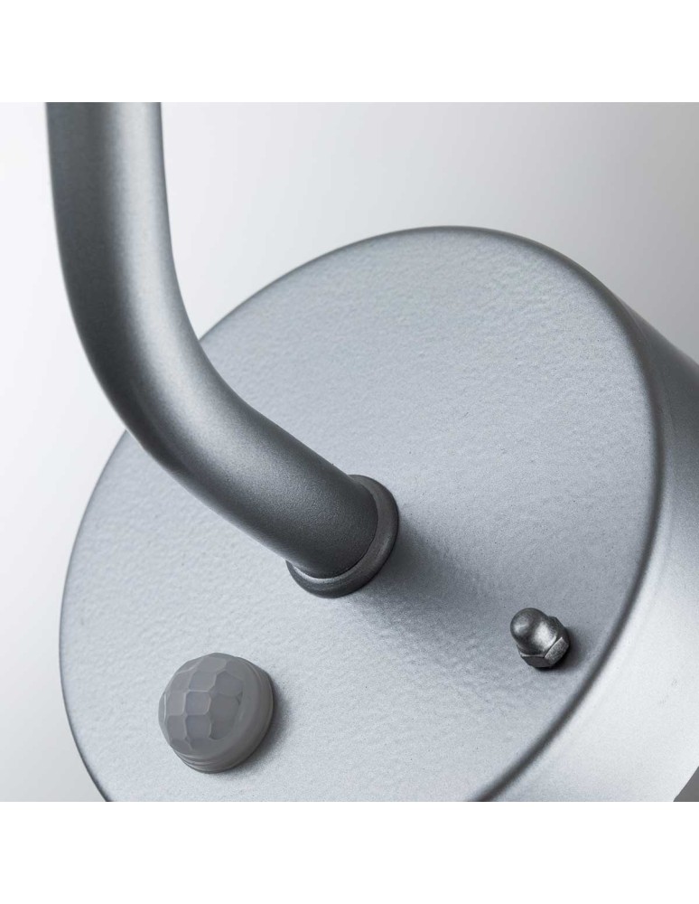 Elstead Lighting Latarnia naścienna z czujnikiem PIR Klampenborg - 1 źródło światła - Srebrna IP44 KLAMPENBORG-PIR-SIL