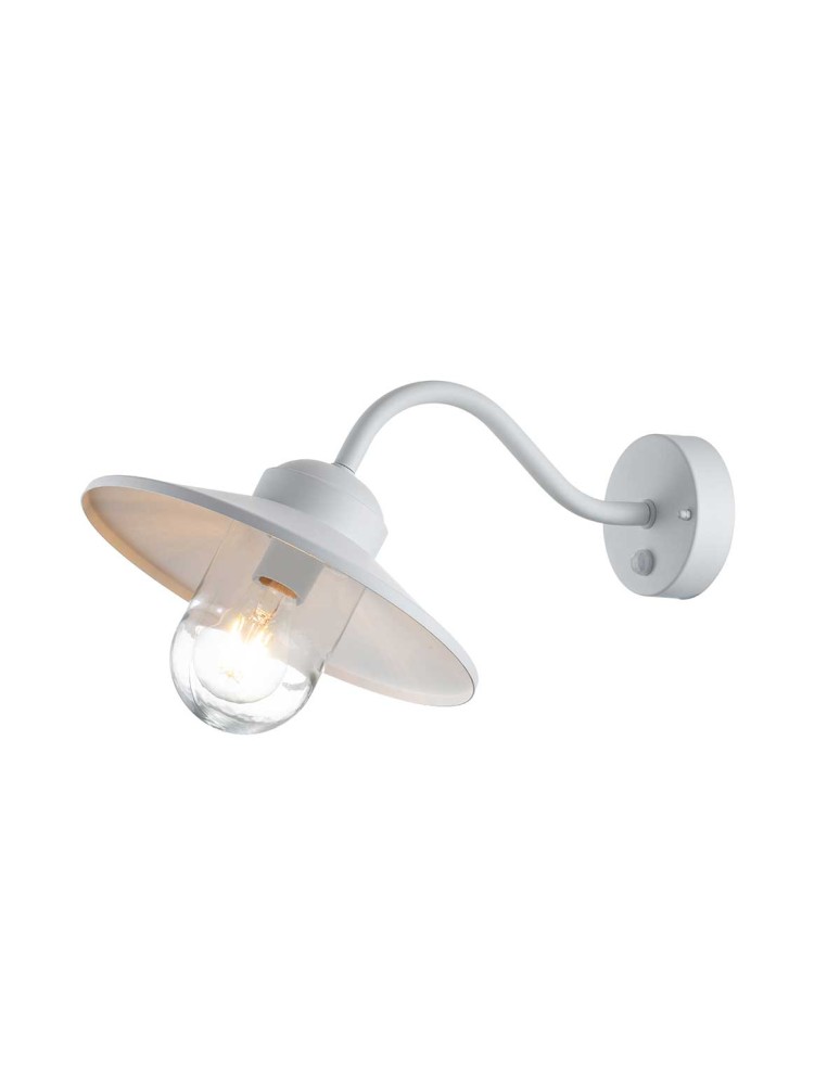 Outdoor wall lamps - Elstead Lighting Klampenborg PIR sensor wall lantern - 1 light source - White IP44 KLAMPENBORG-PIR-WHT - product kolory-swiatla.pl 1