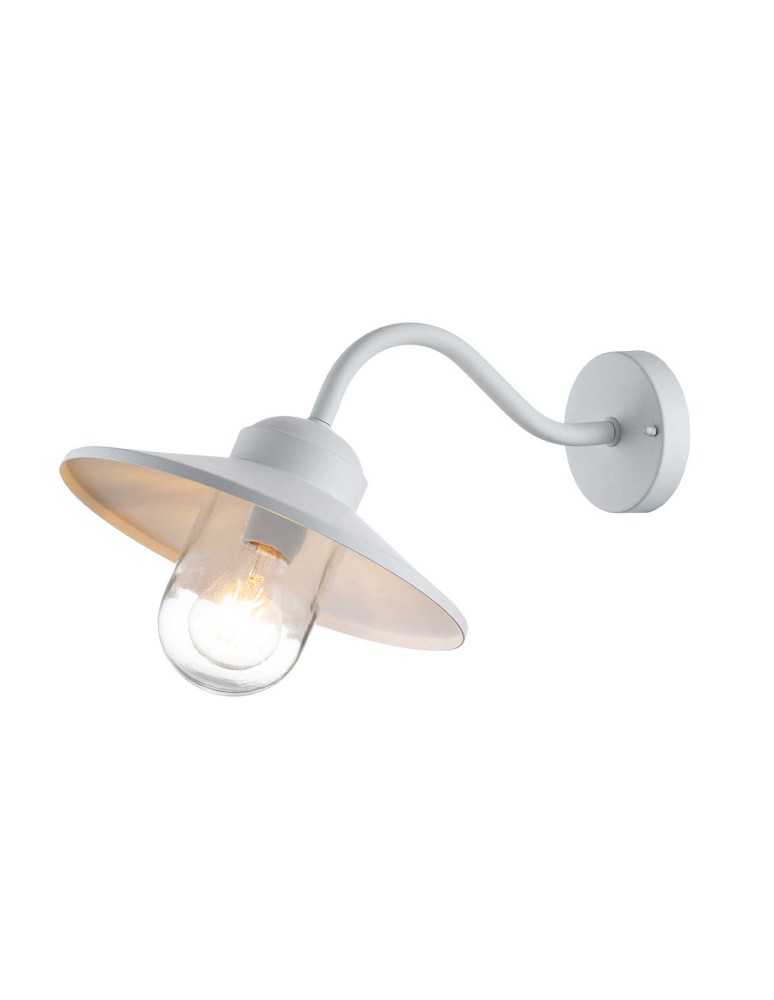 Outdoor wall lamps - Elstead Lighting Klampenborg wall lantern - 1 light source - White IP44 KLAMPENBORG-WHT. - product kolory-swiatla.pl 1