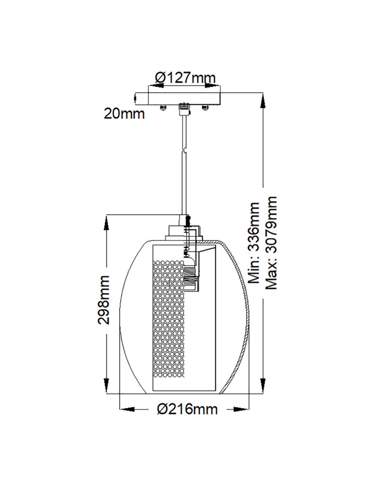 Pendant lamps - Elstead Lighting Small pendant lamp Asher II - 1 light source KL-ASHER-MP-AP - product kolory-swiatla.pl 5