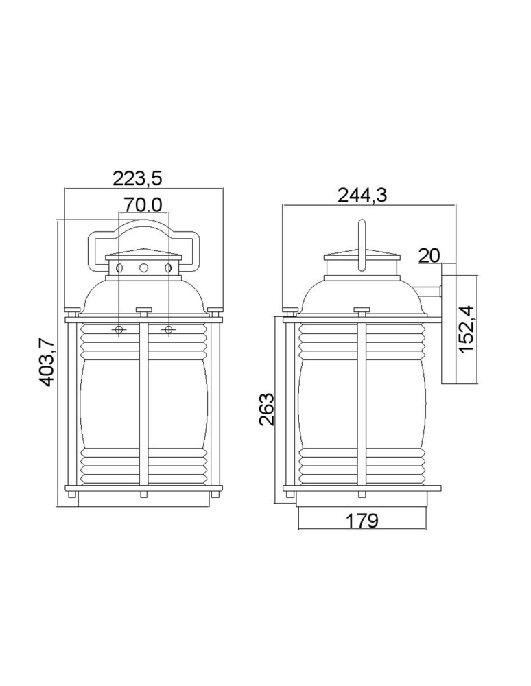 Outdoor wall lamps - Elstead Lighting Large Ashland Bay wall lantern - 1 light source - Oxidized bronze IP44 KL-ASHLANDBAY2-L-BU - product kolory-swiatla.pl 7