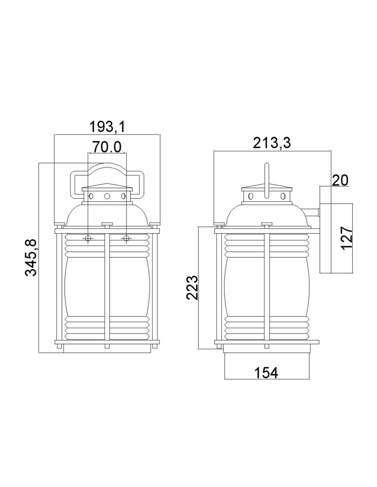Elstead Lighting Średnia latarnia naścienna Ashland Bay - 1 źródło światła - Oksydowany brąz IP44 KL-ASHLANDBAY2-M-BU