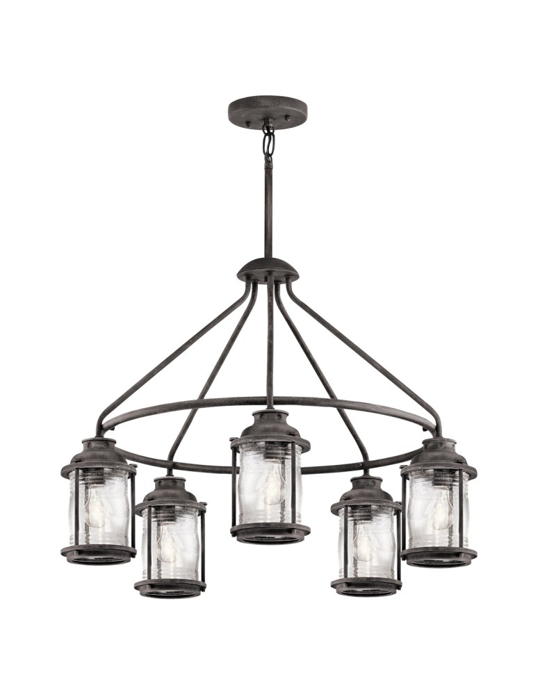 Outdoor pendant lamps - Elstead Lighting Ashland Bay pendant lantern - 5 light sources - Aged zinc IP44 KL-ASHLANDBAY-5P - product kolory-swiatla.pl 1