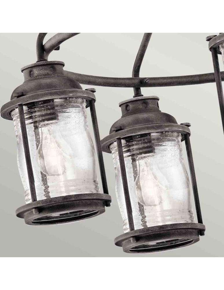 Elstead Lighting Latarnia wisząca Ashland Bay - 5 źródeł światła - Postarzany cynk IP44 KL-ASHLANDBAY-5P