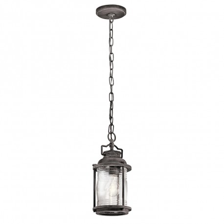 Elstead Lighting Mała latarnia wisząca Ashland Bay - 1 źródło światła - Postarzany cynk IP44 KL-ASHLANDBAY8-S