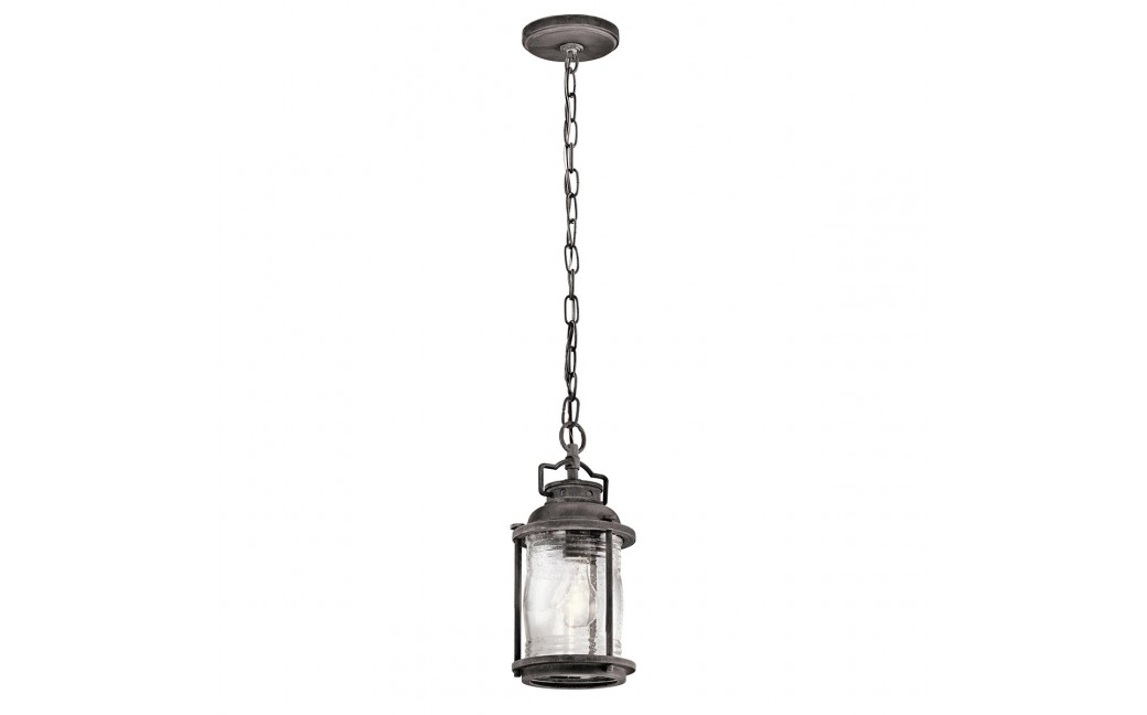Elstead Lighting Mała latarnia wisząca Ashland Bay - 1 źródło światła - Postarzany cynk IP44 KL-ASHLANDBAY8-S