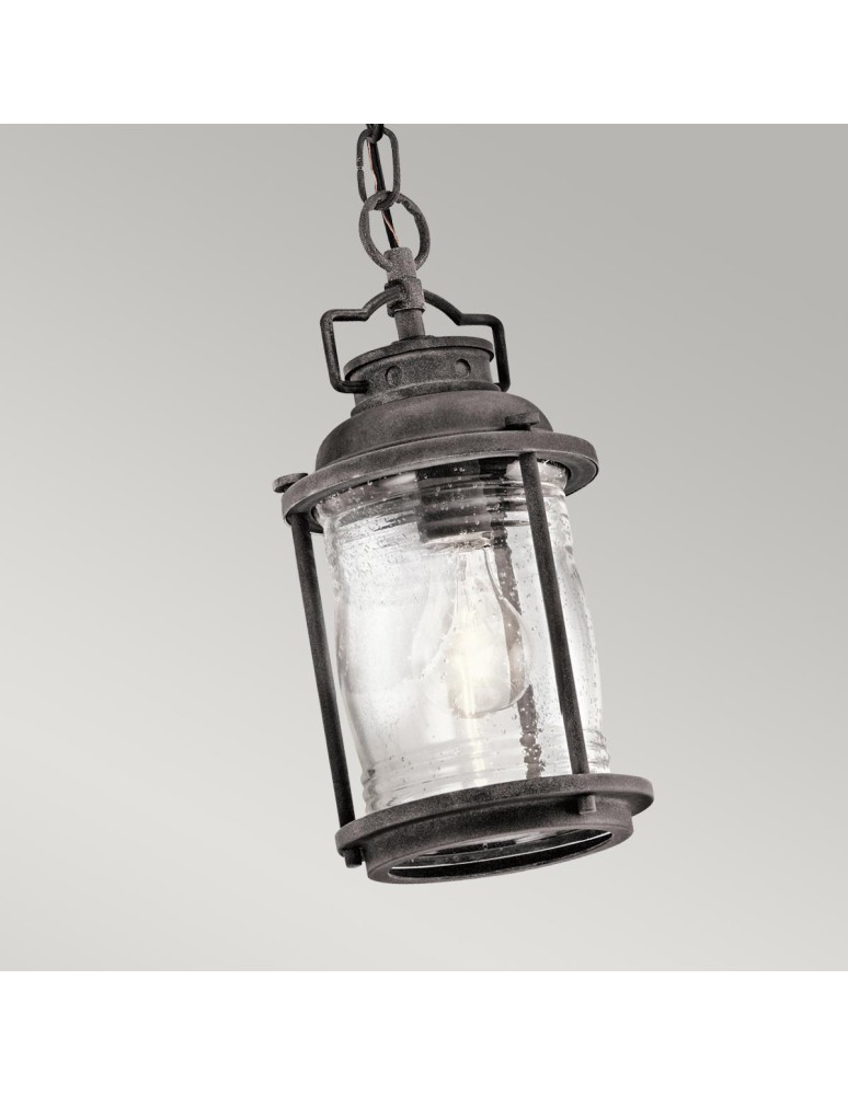 Outdoor pendant lamps - Elstead Lighting Small Ashland Bay pendant lantern - 1 light source - Aged zinc IP44 KL-ASHLANDBAY8-S - product kolory-swiatla.pl 3