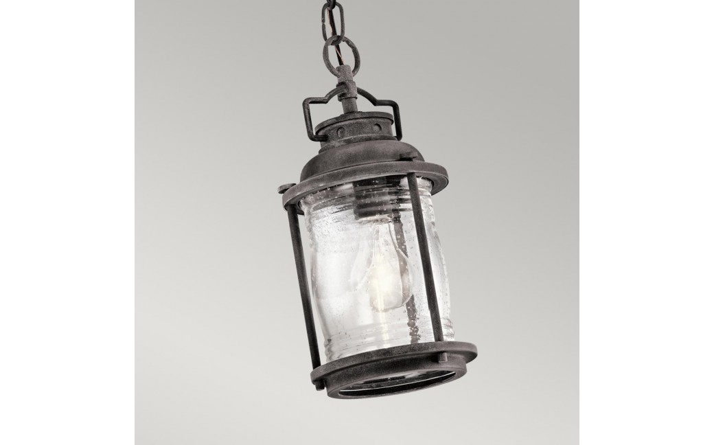 Elstead Lighting Mała latarnia wisząca Ashland Bay - 1 źródło światła - Postarzany cynk IP44 KL-ASHLANDBAY8-S
