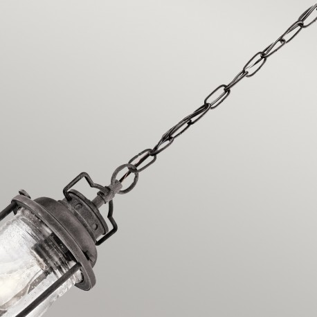 Elstead Lighting Mała latarnia wisząca Ashland Bay - 1 źródło światła - Postarzany cynk IP44 KL-ASHLANDBAY8-S
