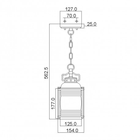 Elstead Lighting Mała latarnia wisząca Ashland Bay - 1 źródło światła - Postarzany cynk IP44 KL-ASHLANDBAY8-S