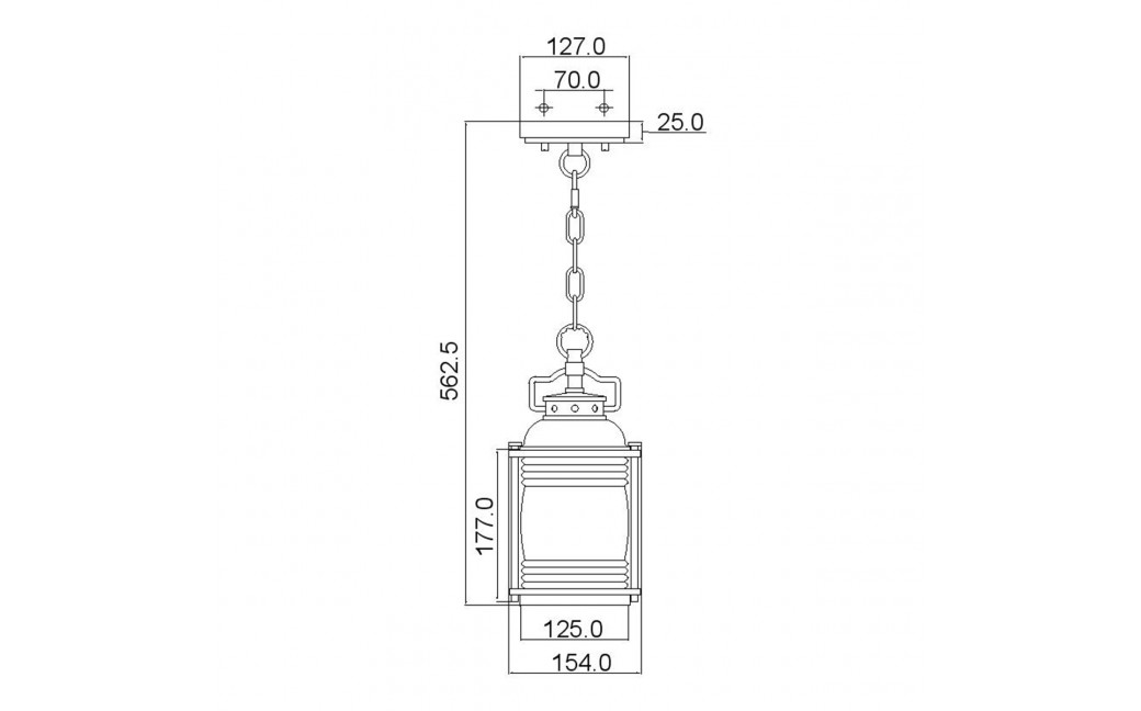 Elstead Lighting Mała latarnia wisząca Ashland Bay - 1 źródło światła - Postarzany cynk IP44 KL-ASHLANDBAY8-S