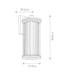 Elstead Lighting Średnia latarnia naścienna Barras - 1 źródło światła IP44 KL-BARRAS2-M-BK